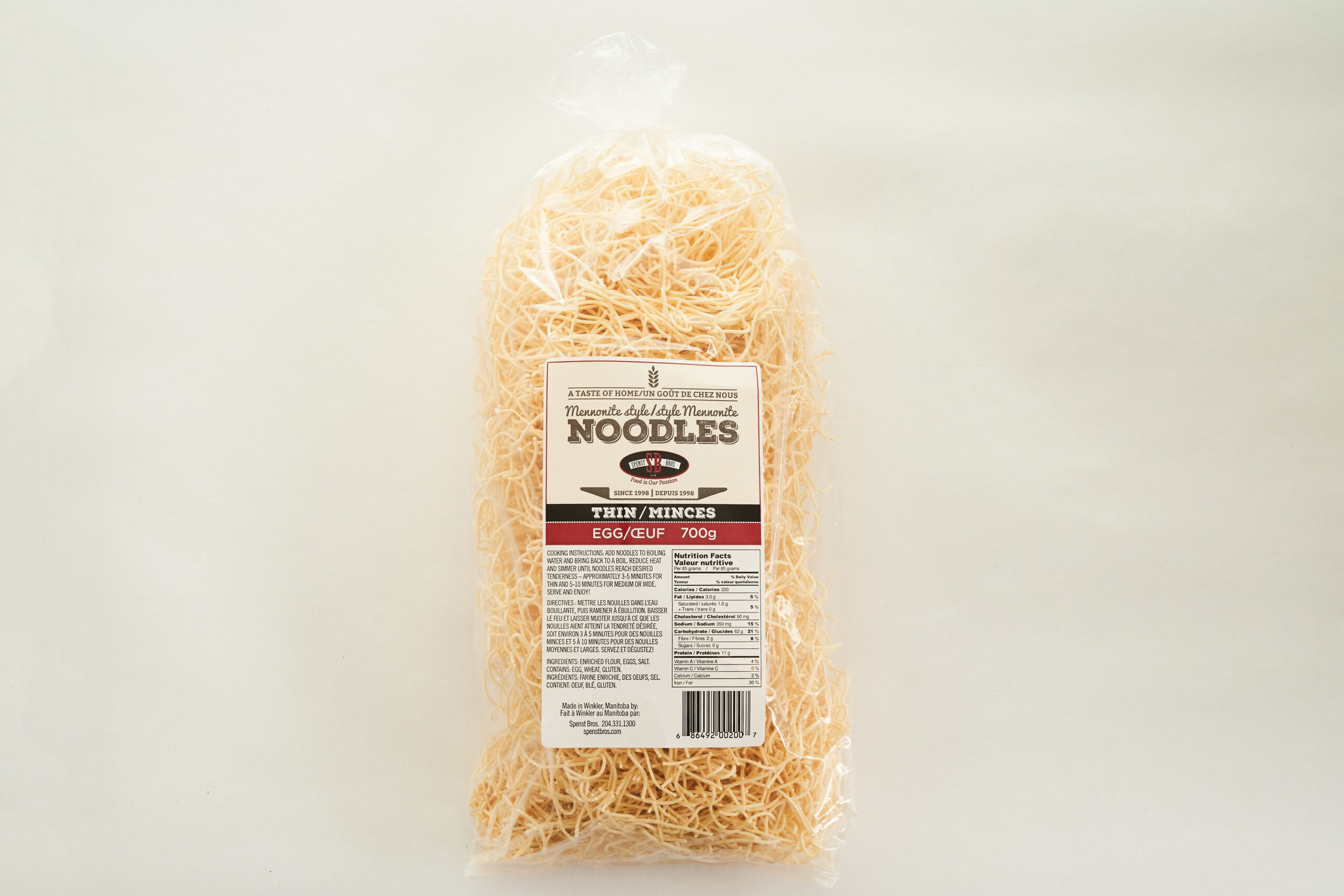 Thin Homestyle Egg Noodles Spenst Bros. Premium Meats